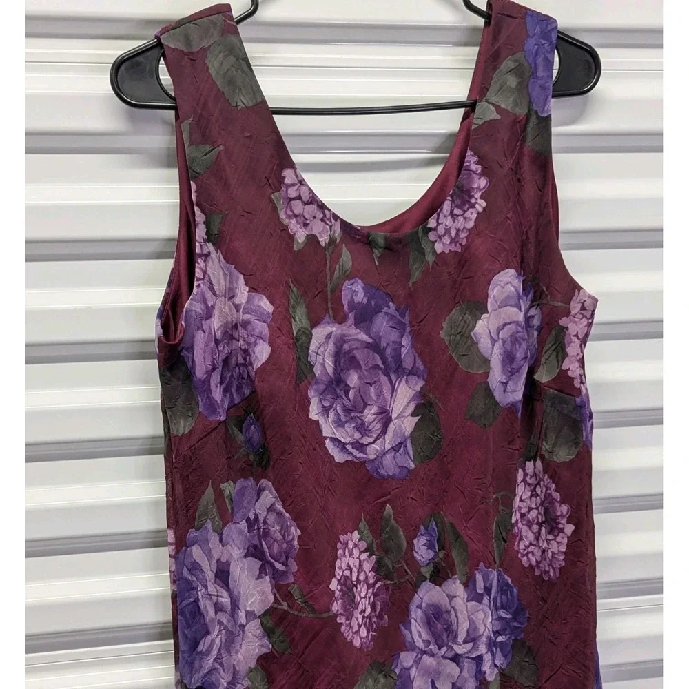 Whimsigoth Cottagecore Purple Floral Maxi Dress‎ 2PC Vintage Size 18